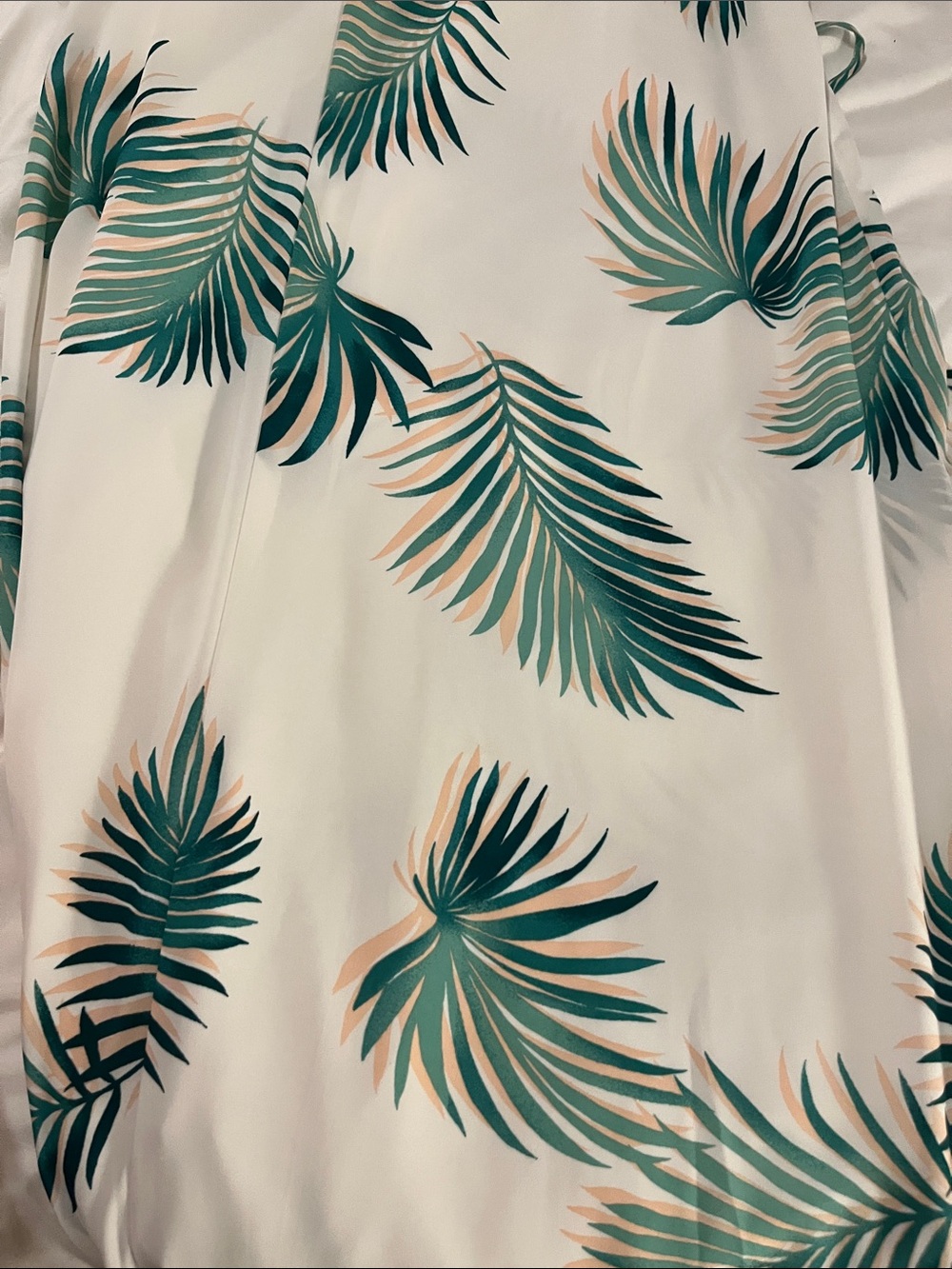 Forever 21 White Maxi Dress with Green Palm Print - Picture 4 of 16